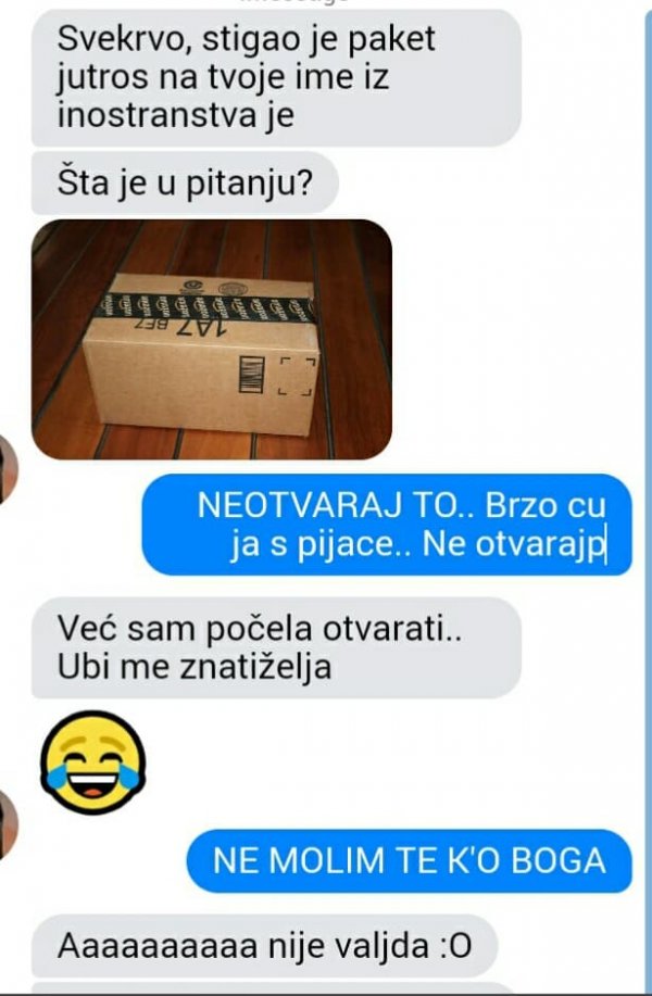 SVEKRVI STIGAO NEKI PAKET IZ INOSTRANSTVA, MOLILA ME DA NE OTVARAM: Kad sam otvorila preznojila sam se